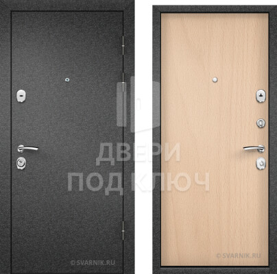 Стальная дверь 2 мм широкая со стеклом эконом ДПК-13395