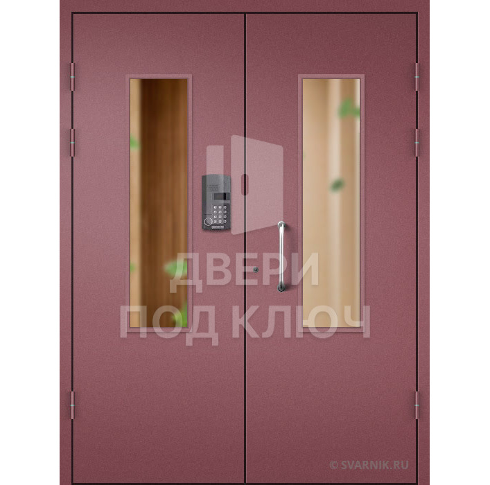 Равнопольная двустворчатая дверь для подъезда ДПК-13816
