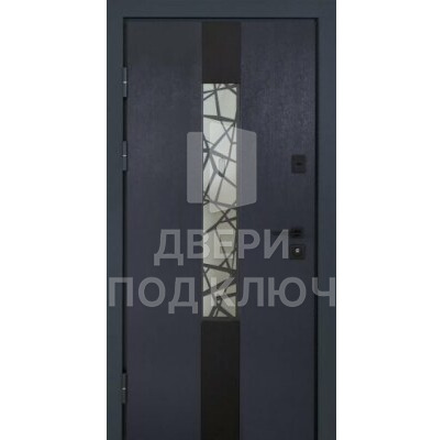 Премиум одностворчатая уличная входная дверь со стеклом для квартиры ДПК-11350